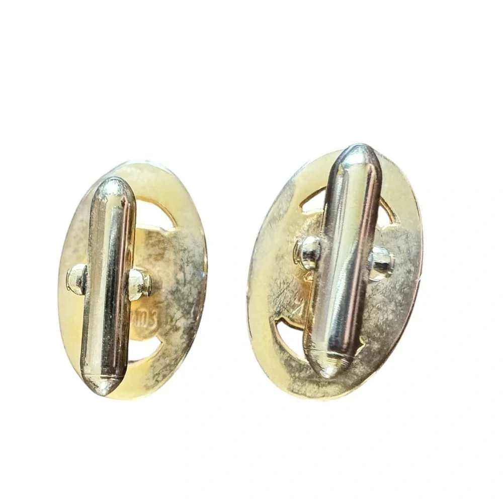 Vintage Gold with Blue jewels Swank Cufflinks